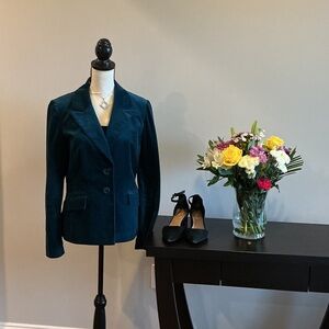 Halogen Jade Green Velvet Blazer Jacket